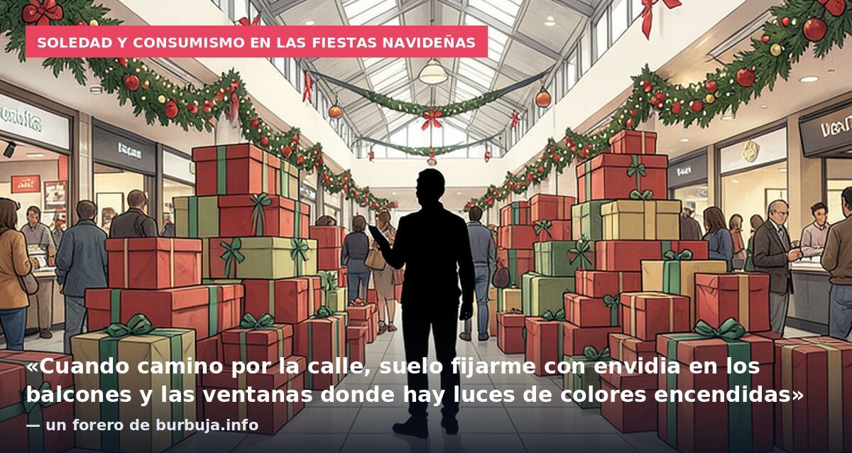 Soledad y consumismo en las fiestas navideñas: «Cuando camino por la calle, suelo fijarme con envidia en los balcones y las ventanas donde hay luces de colores encendidas» — un forero de burbuja.info