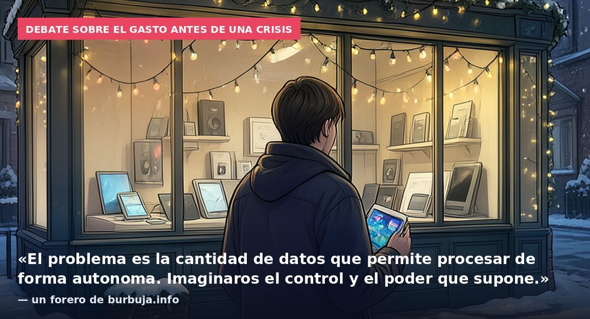 Debate sobre el gasto antes de una crisis: «El problema es la cantidad de datos que permite procesar de forma autonoma. Imaginaros el control y el poder que supone.» — un forero de burbuja.info
