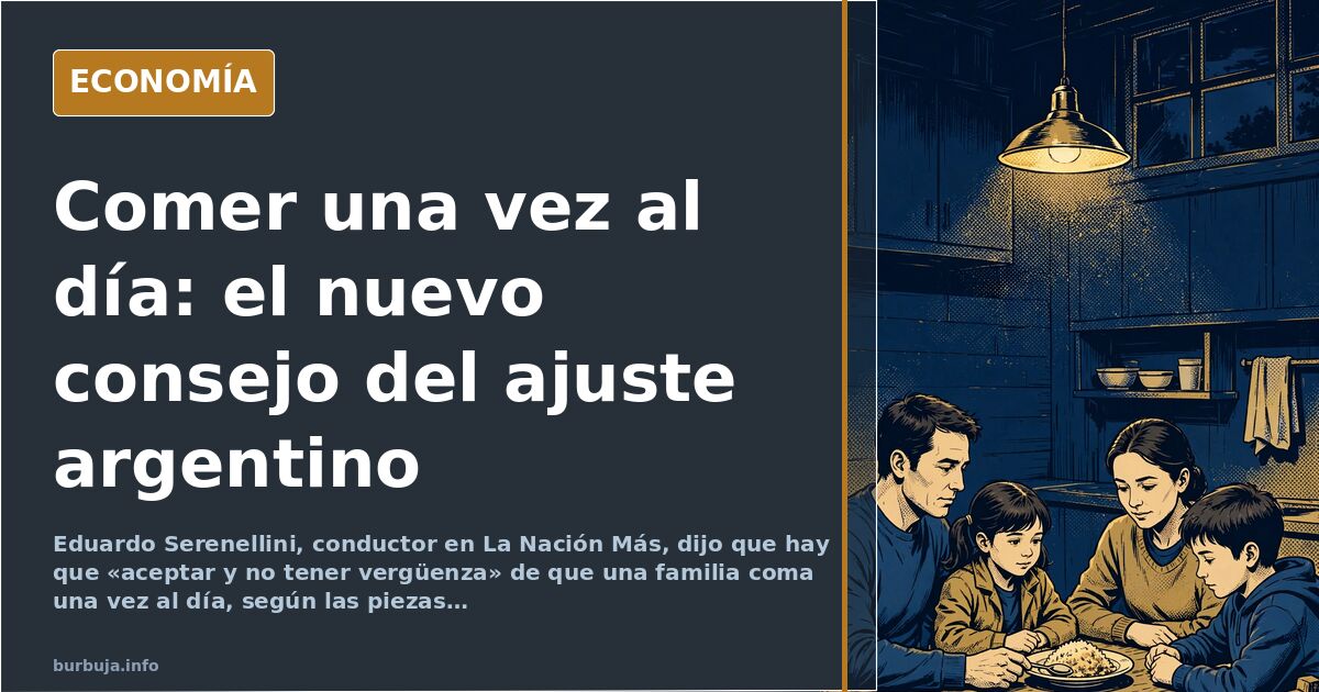 Un conductor argentino pide «no tener vergüenza» de comer una vez al día