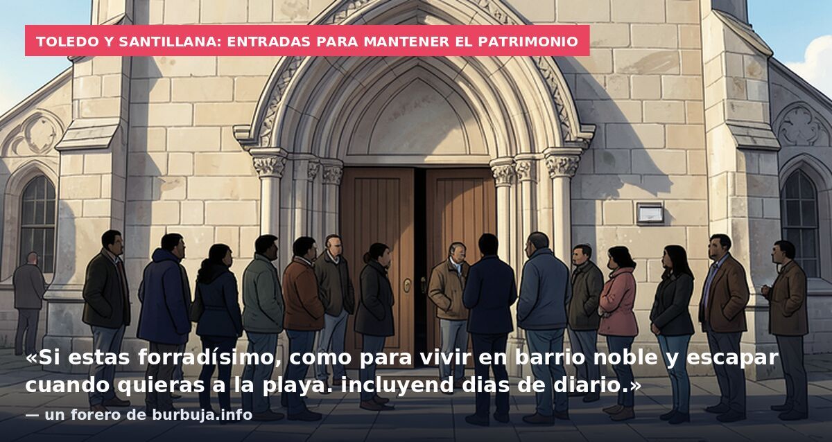 Toledo y Santillana: entradas para mantener el patrimonio: «Si estas forradísimo, como para vivir en barrio noble y escapar cuando quieras a la playa. incluyend dias de diario.» — un forero de burbuja.info