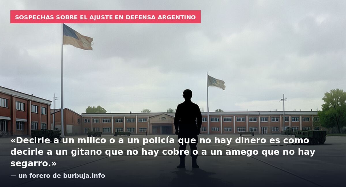 Sospechas sobre el ajuste en defensa argentino: «Decirle a un milico o a un policía que no hay dinero es como decirle a un gitano que no hay cobre o a un amego que no hay segarro.» — un forero de burbuja.info