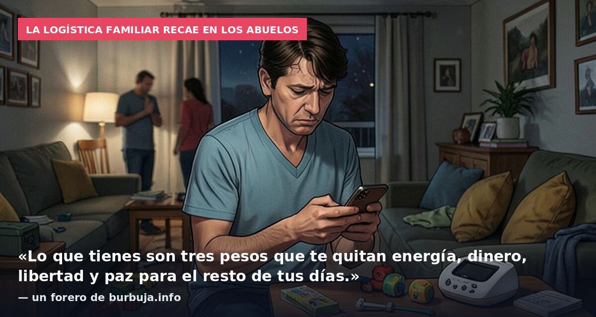La logística familiar recae en los abuelos: «Lo que tienes son tres pesos que te quitan energía, dinero, libertad y paz para el resto de tus días.» — un forero de burbuja.info
