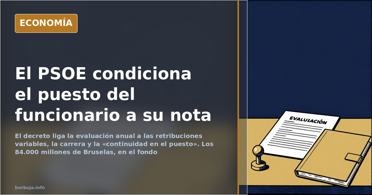 Funcionarios en una oficina de la administración pública ante un formulario de evaluación anual de desempeño
