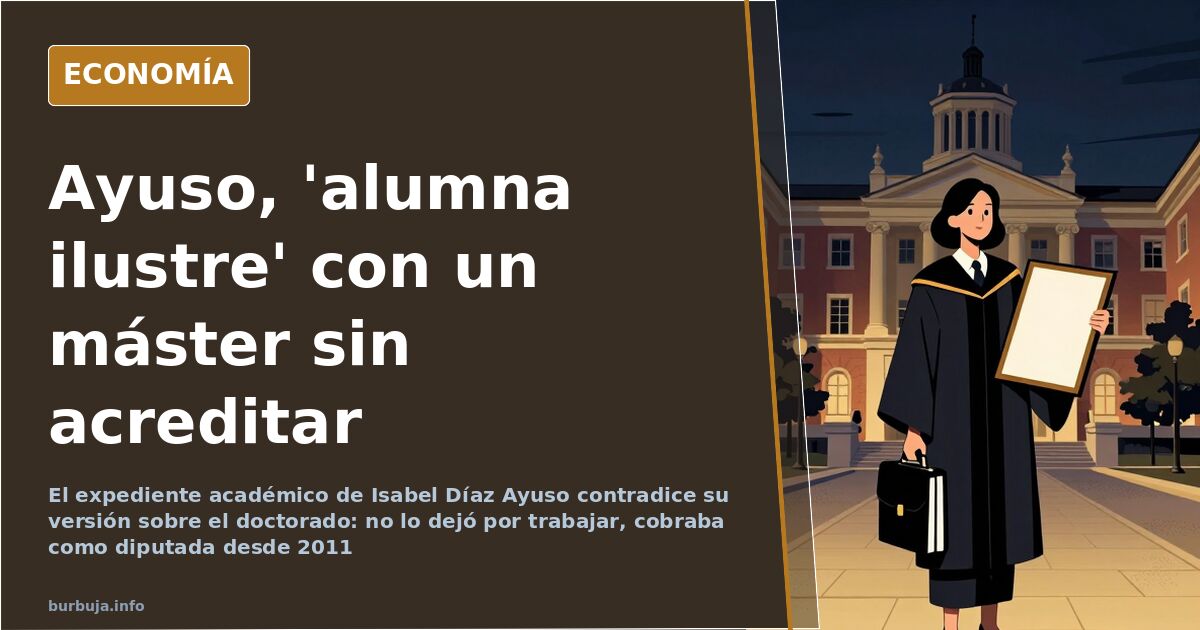 Expediente de Ayuso: máster sin acreditar y doctorado inacabado