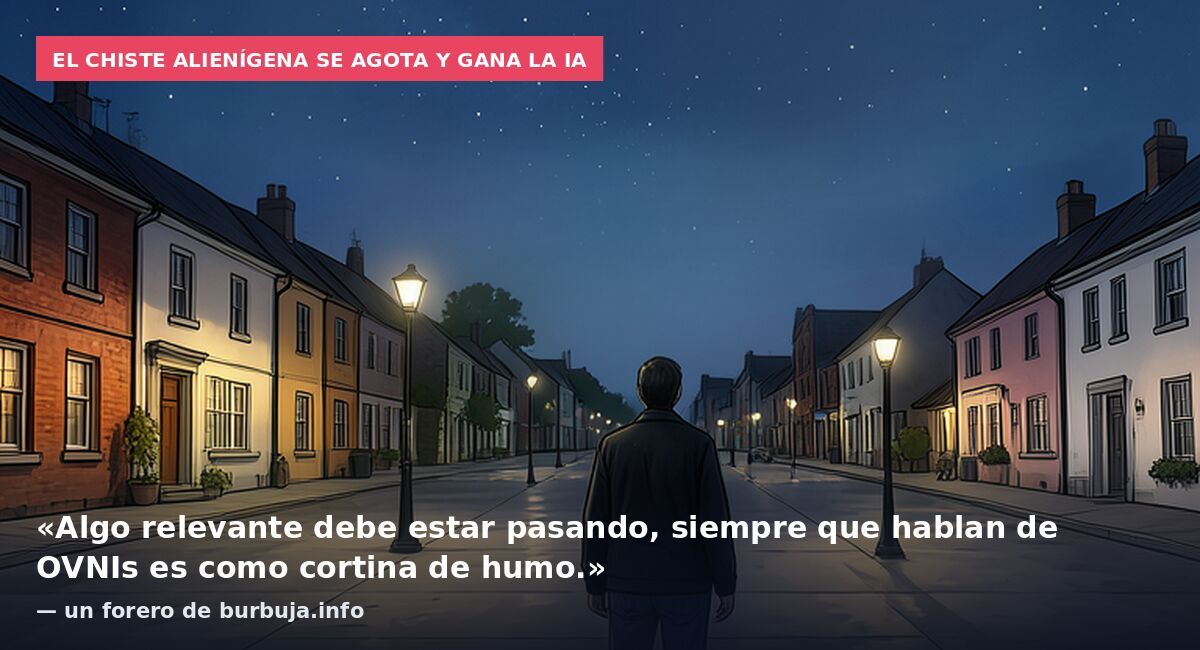 El chiste alienígena se agota y gana la IA: «Algo relevante debe estar pasando, siempre que hablan de OVNIs es como cortina de humo.» — un forero de burbuja.info