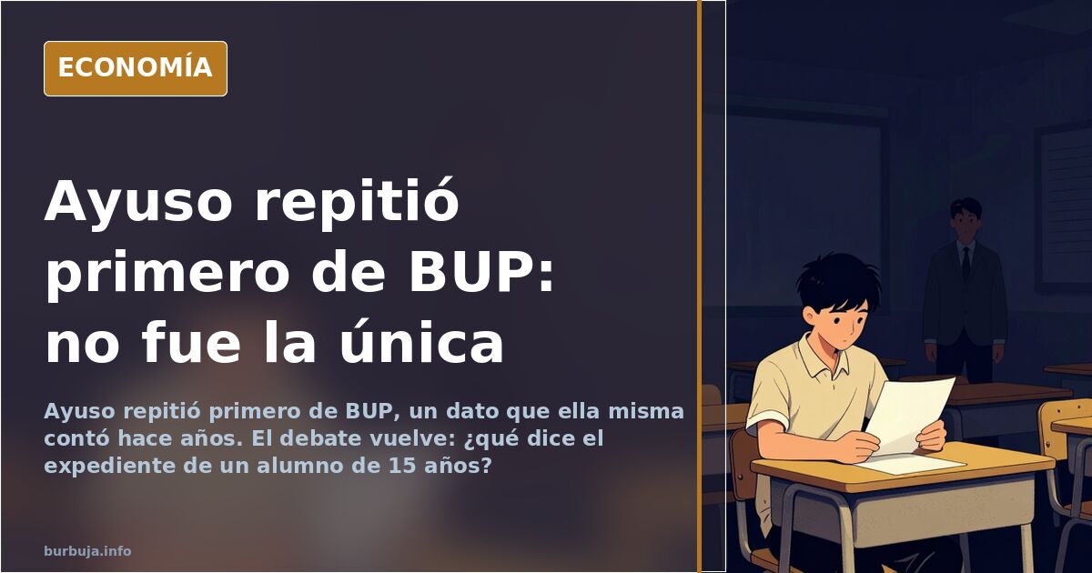 El expediente de Ayuso: repitió primero de BUP y lo contó ella
