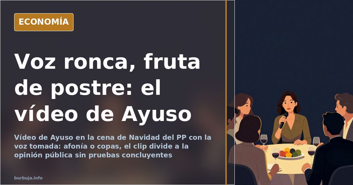 Ayuso, voz ronca y postre de fruta en la cena del PP