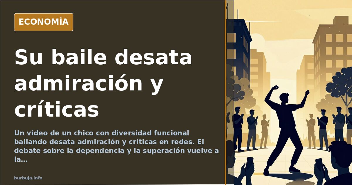 Ilustración editorial de un chico con diversidad funcional bailando ante una audiencia dividida