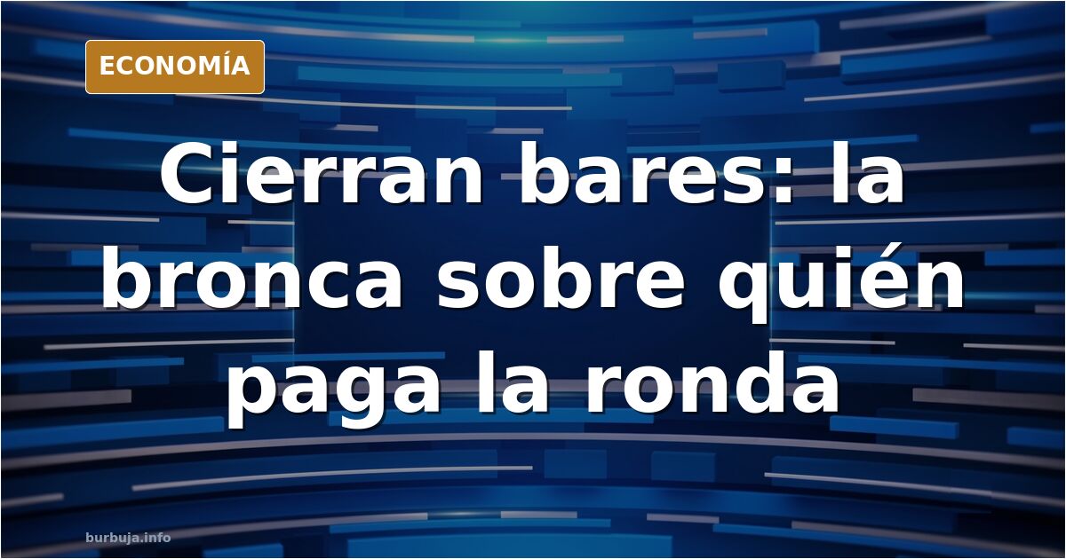 Barra de bar vacía con sillas apiladas sobre las mesas y un café solo servido en la barra, en ilustración editorial azul mari