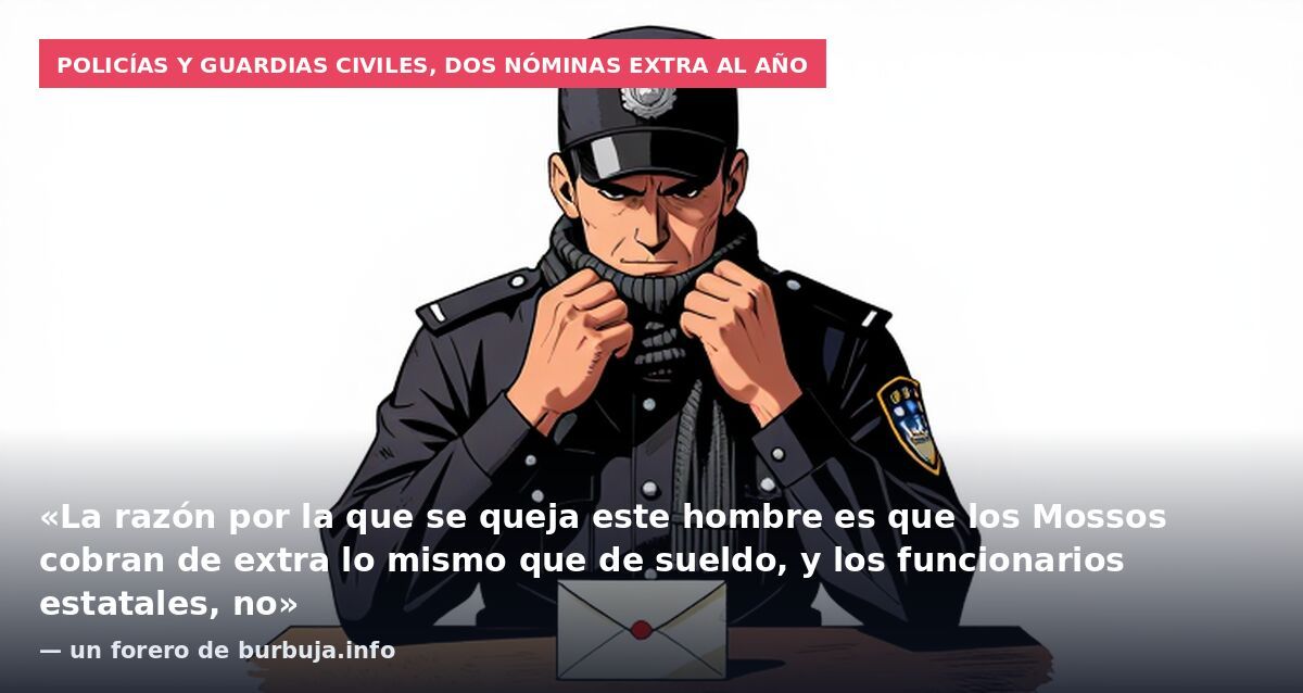 Policías y guardias civiles, dos nóminas extra al año: «La razón por la que se queja este hombre es que los Mossos cobran de extra lo mismo que de sueldo, y los funcionarios estatales, no» — un forero de burbuja.info
