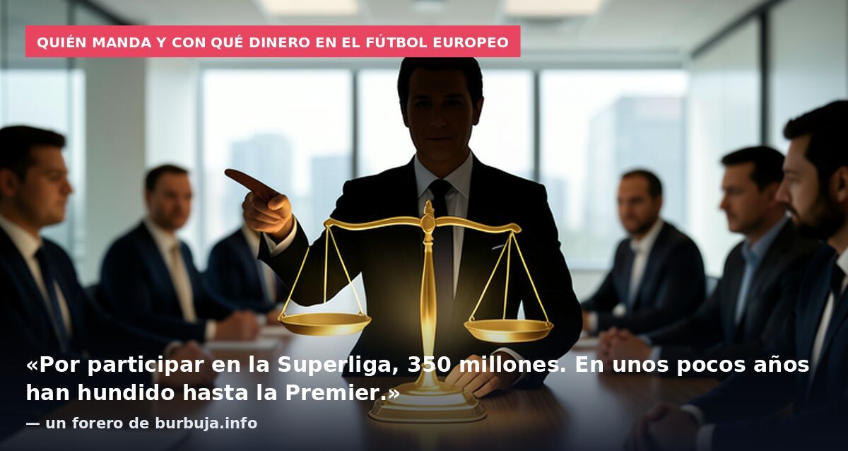 Quién manda y con qué dinero en el fútbol europeo: «Por participar en la Superliga, 350 millones. En unos pocos años han hundido hasta la Premier.» — un forero de burbuja.info