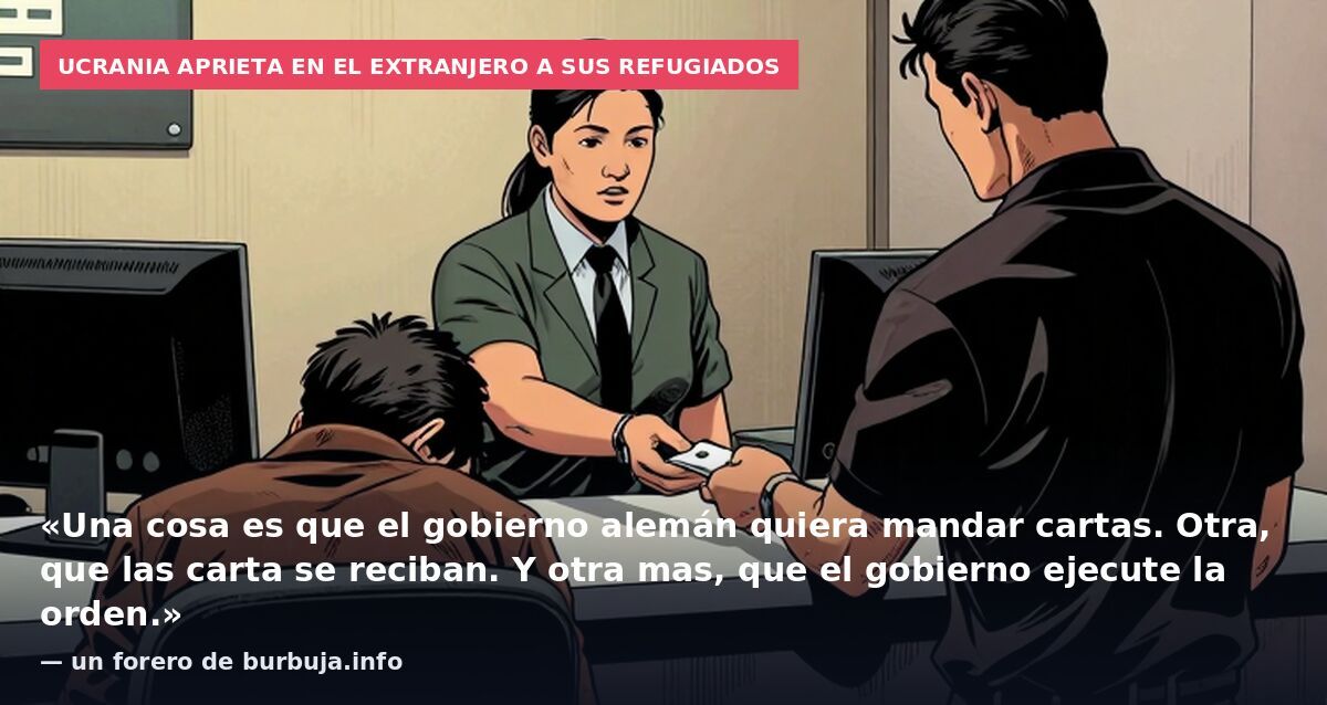 Ucrania aprieta en el extranjero a sus refugiados: «Una cosa es que el gobierno alemán quiera mandar cartas. Otra, que las carta se reciban. Y otra mas, que el gobierno ejecute la orden.» — un forero de burbuja.info