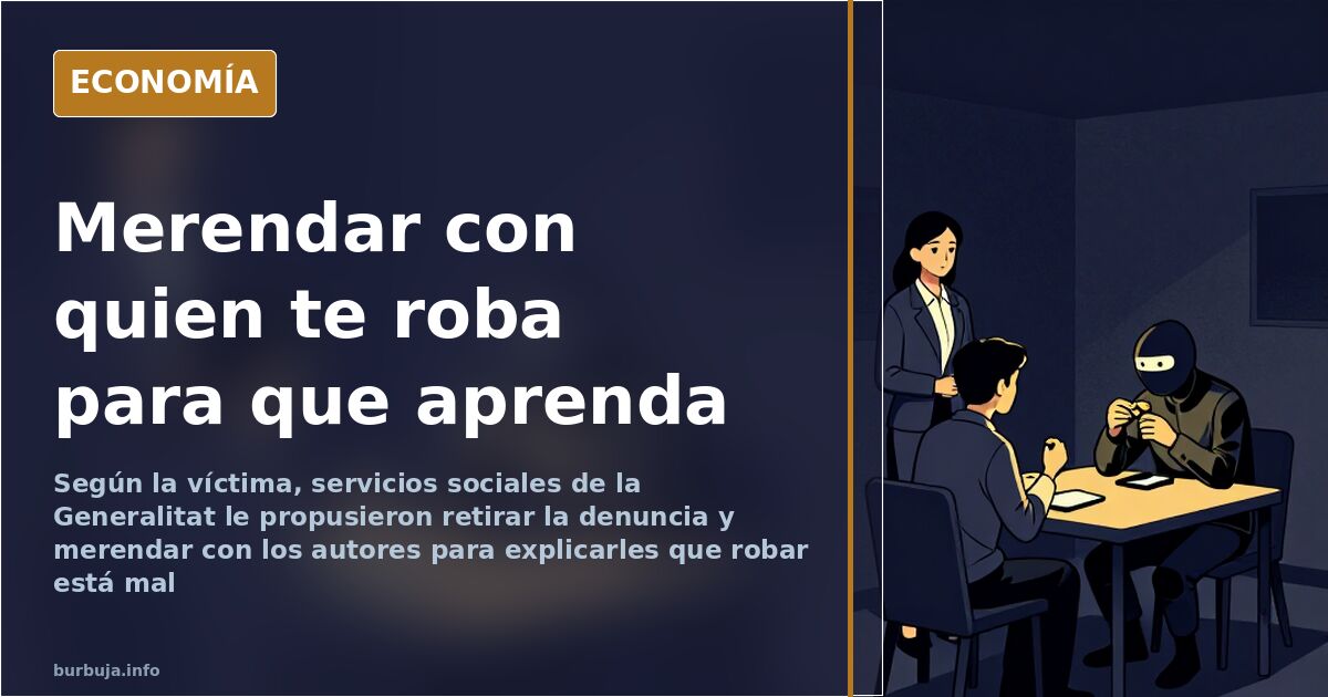 La víctima: la Generalitat le propuso merendar con los ladrones