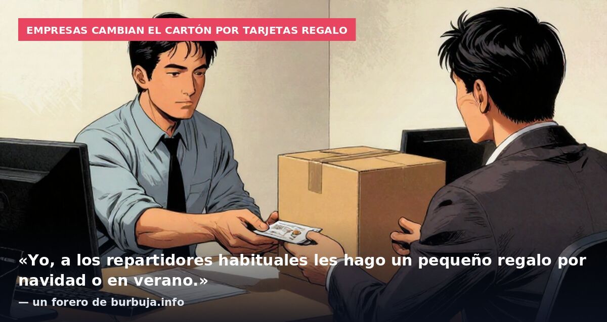 Empresas cambian el cartón por tarjetas regalo: «Yo, a los repartidores habituales les hago un pequeño regalo por navidad o en verano.» — un forero de burbuja.info
