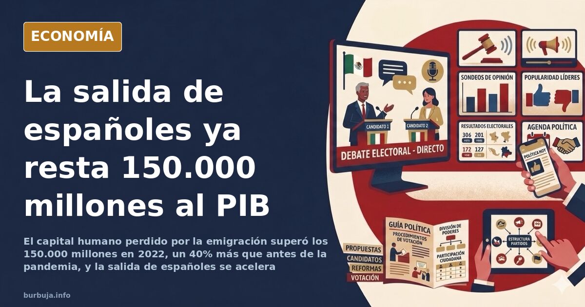 Maletas y billetes de avión sobre un mapa de Europa, ilustrando la emigración española y la pérdida de capital humano cualifi