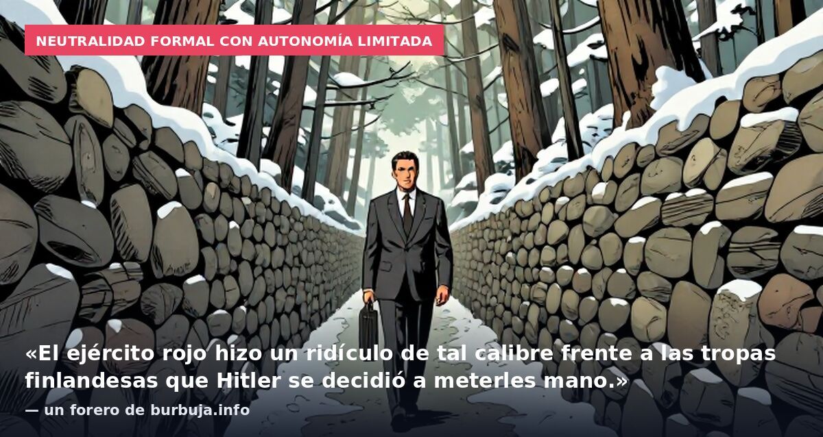 Neutralidad formal con autonomía limitada: «El ejército rojo hizo un ridículo de tal calibre frente a las tropas finlandesas que Hitler se decidió a meterles mano.» — un forero de burbuja.info