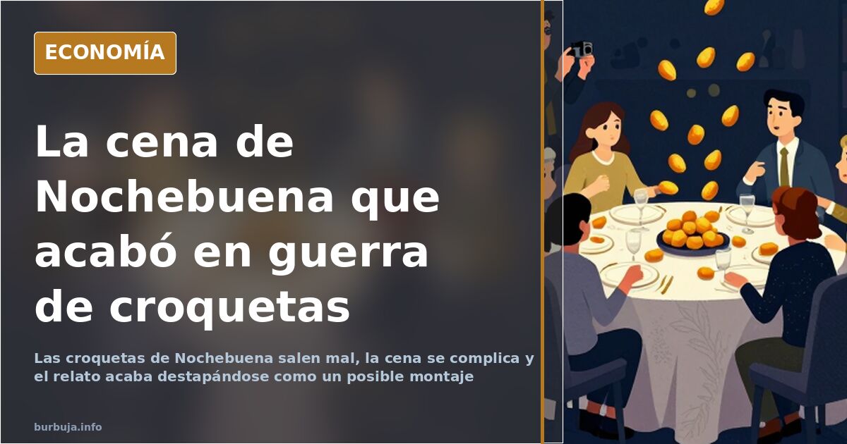 Bandeja de croquetas caseras a medio freír sobre una mesa de Nochebuena con sillas vacías al fondo