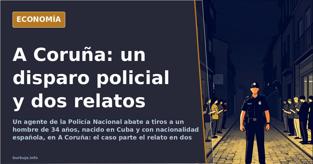 Calle de una ciudad gallega de noche con furgones policiales y cinta de acordonamiento tras un suceso en A Coruña