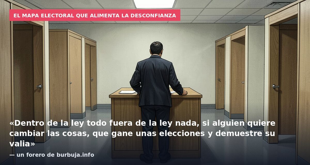 El mapa electoral que alimenta la desconfianza: «Dentro de la ley todo fuera de la ley nada, si alguien quiere cambiar las cosas, que gane unas elecciones y demuestre su valia» — un forero de burbuja.info
