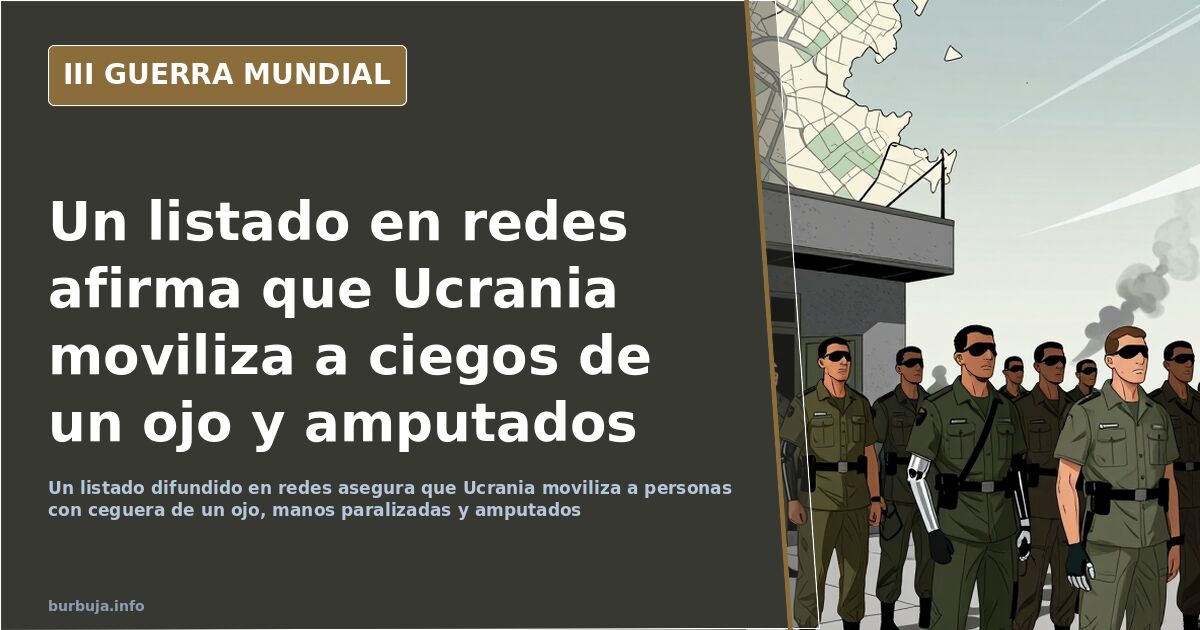 «Ucrania moviliza a ciegos de un ojo», según un tuit difundido