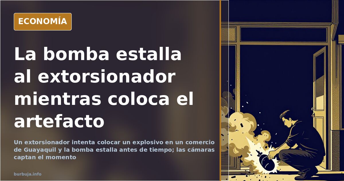 Fotograma de una cámara de seguridad en Guayaquil con la explosión de un artefacto junto a la fachada de un comercio