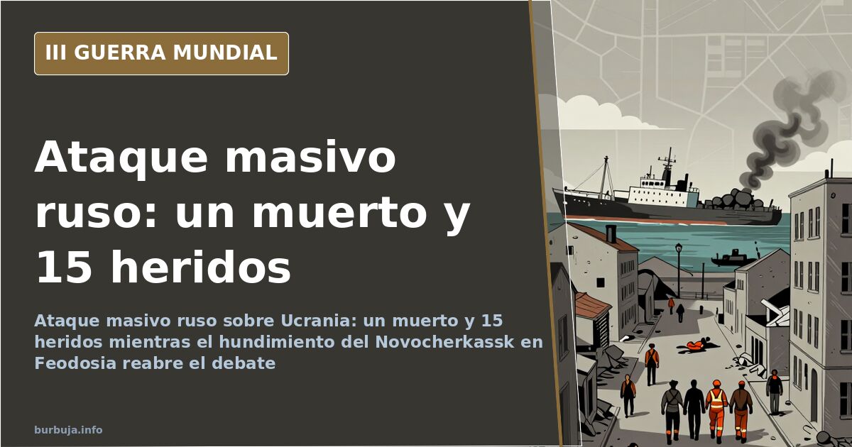 Ataque masivo ruso sobre Ucrania con un muerto y 15 heridos