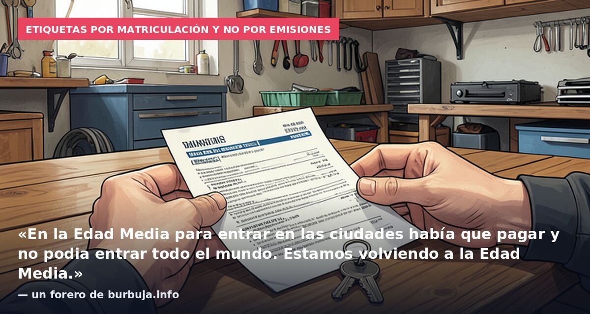 Etiquetas por matriculación y no por emisiones: «En la Edad Media para entrar en las ciudades había que pagar y no podia entrar todo el mundo. Estamos volviendo a la Edad Media.» — un forero de burbuja.info