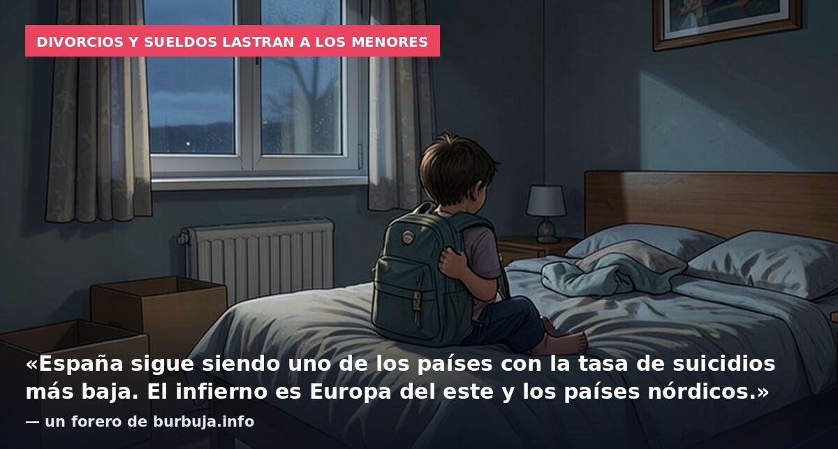 Divorcios y sueldos lastran a los menores: «España sigue siendo uno de los países con la tasa de suicidios más baja. El infierno es Europa del este y los países nórdicos.» — un forero de burbuja.info