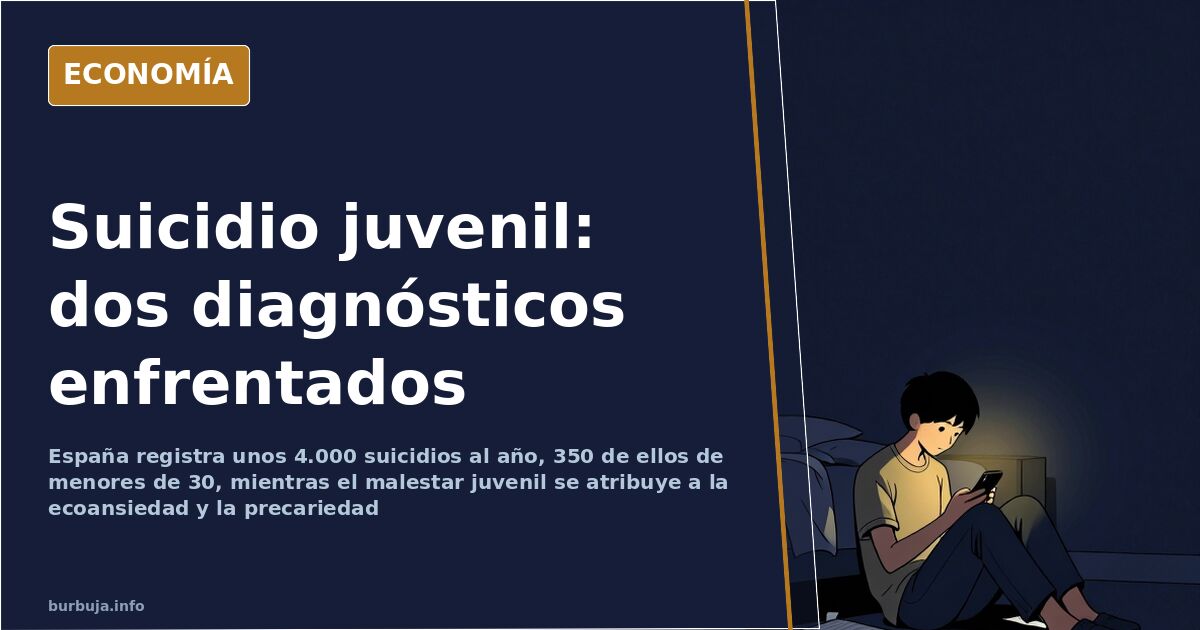 Persona joven de espaldas frente a una ventana urbana, ilustración editorial sobre salud mental y suicidio juvenil en España