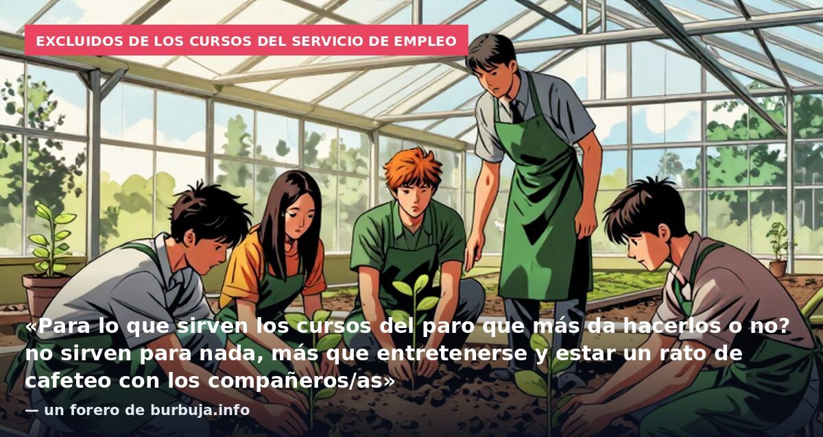 Excluidos de los cursos del servicio de empleo: «Para lo que sirven los cursos del paro que más da hacerlos o no? no sirven para nada, más que entretenerse y estar un rato de cafeteo con los compañeros/as» — un forero de burbuja.info