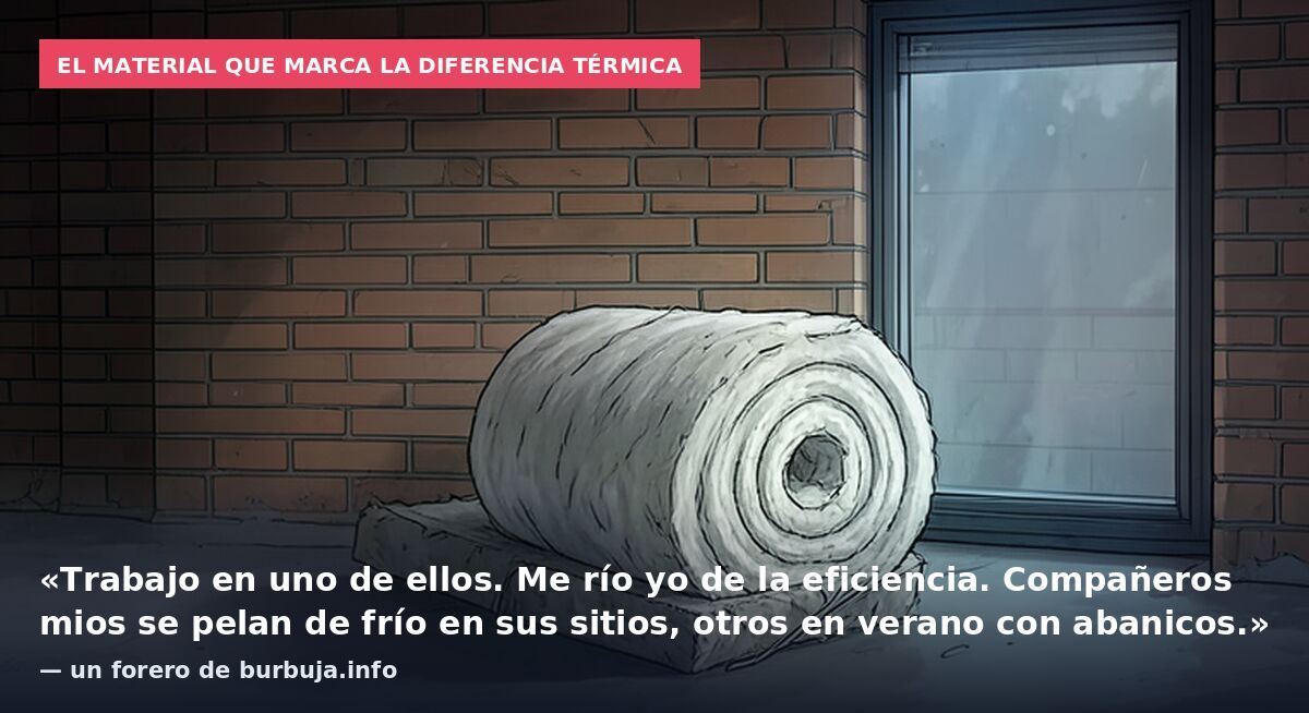 El material que marca la diferencia térmica: «Trabajo en uno de ellos. Me río yo de la eficiencia. Compañeros mios se pelan de frío en sus sitios, otros en verano con abanicos.» — un forero de burbuja.info