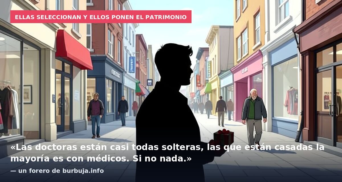 Ellas seleccionan y ellos ponen el patrimonio: «Las doctoras están casi todas solteras, las que están casadas la mayoría es con médicos. Si no nada.» — un forero de burbuja.info