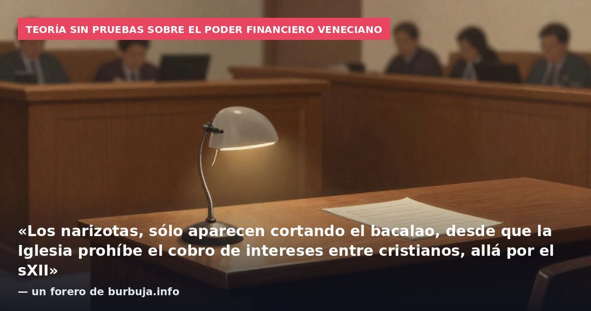 Teoría sin pruebas sobre el poder financiero veneciano: «Los narizotas, sólo aparecen cortando el bacalao, desde que la Iglesia prohíbe el cobro de intereses entre cristianos, allá por el sXII» — un forero de burbuja.info
