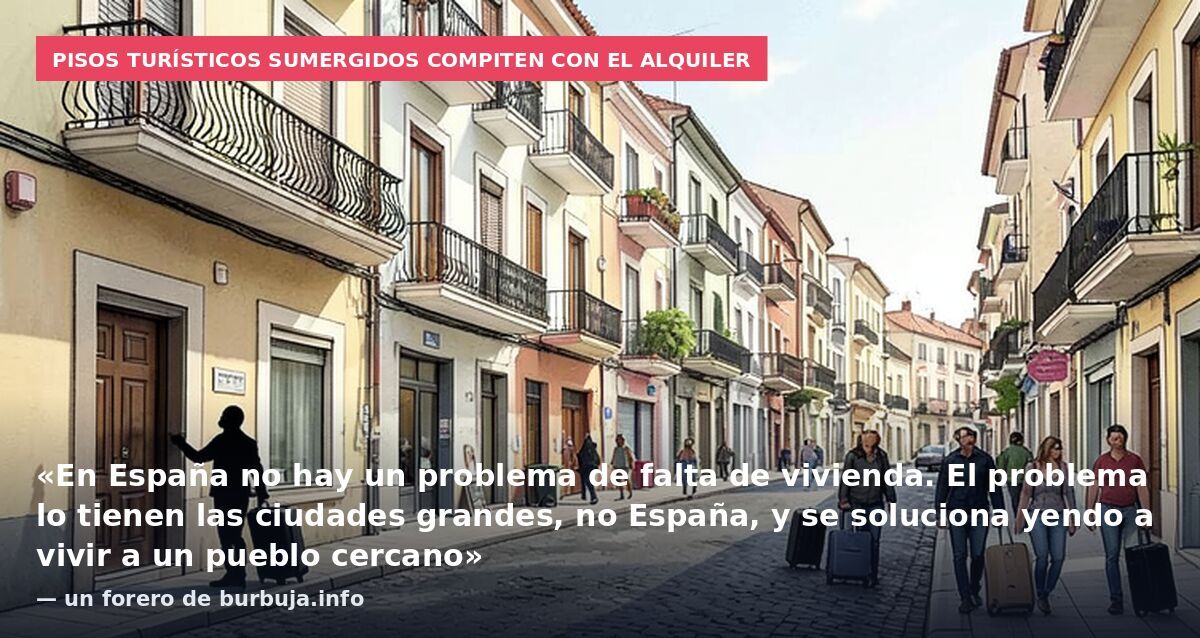 Pisos turísticos sumergidos compiten con el alquiler: «En España no hay un problema de falta de vivienda. El problema lo tienen las ciudades grandes, no España, y se soluciona yendo a vivir a un pueblo cercano» — un forero de burbuja.info
