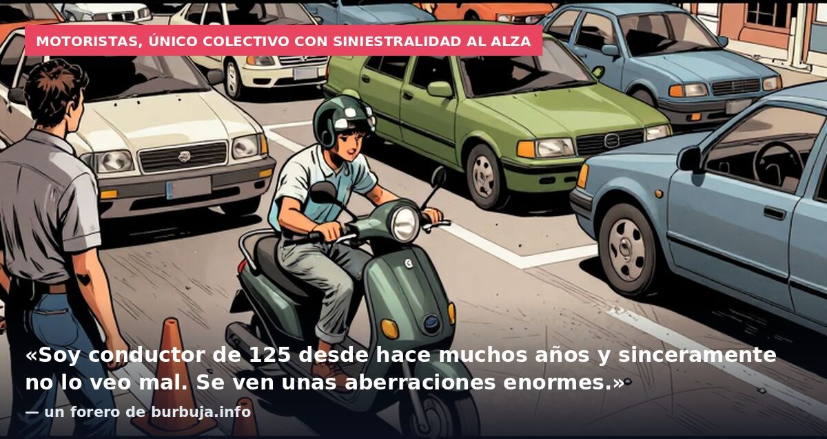 Motoristas, único colectivo con siniestralidad al alza: «Soy conductor de 125 desde hace muchos años y sinceramente no lo veo mal. Se ven unas aberraciones enormes.» — un forero de burbuja.info