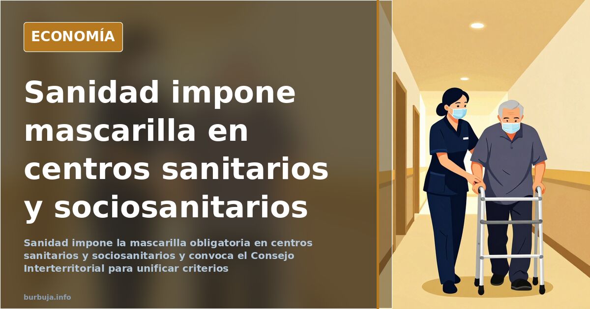 Sanidad impone mascarilla en centros sanitarios y sociosanitarios