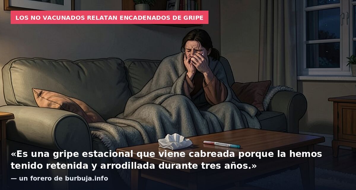 Los no vacunados relatan encadenados de gripe: «Es una gripe estacional que viene cabreada porque la hemos tenido retenida y arrodillada durante tres años.» — un forero de burbuja.info
