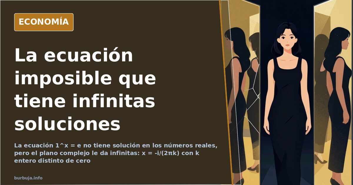 1 elevado a x igual a e: no hay solución real, pero sí compleja