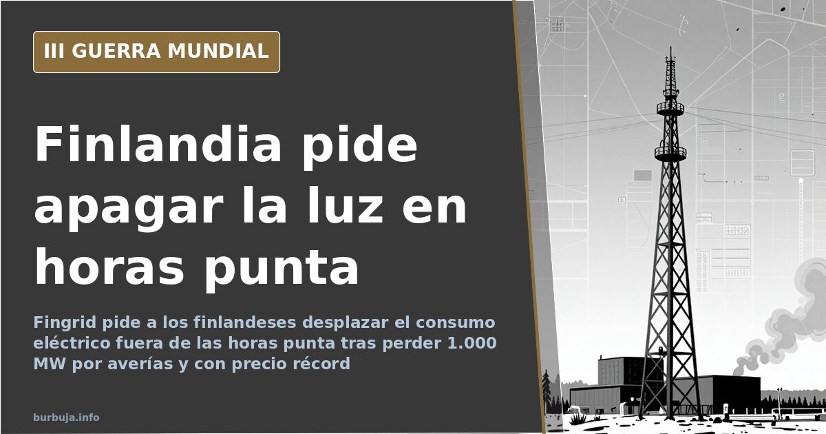 Finlandia pide moderar el consumo eléctrico tras perder 1.000 MW