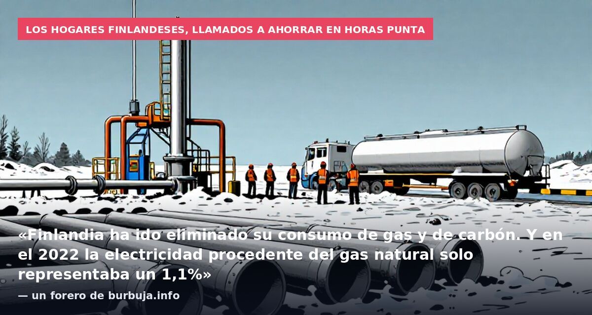 Los hogares finlandeses, llamados a ahorrar en horas punta: «Finlandia ha ido eliminado su consumo de gas y de carbón. Y en el 2022 la electricidad procedente del gas natural solo representaba un 1,1%» — un forero de burbuja.info
