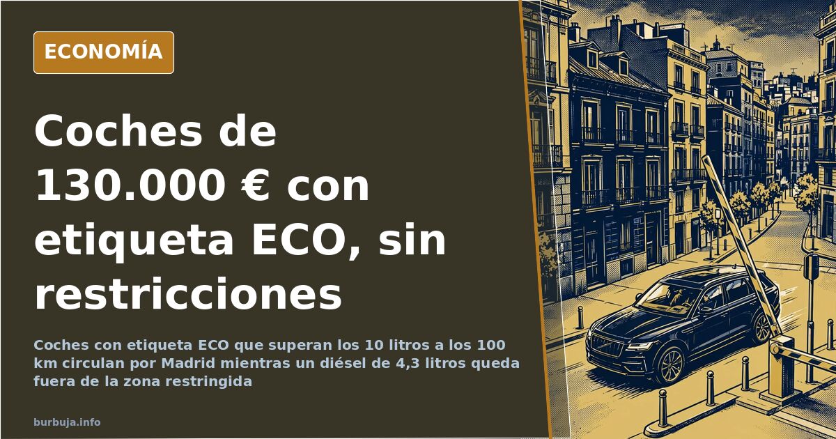 Vehículos con distintivo ambiental en una calle de Madrid
