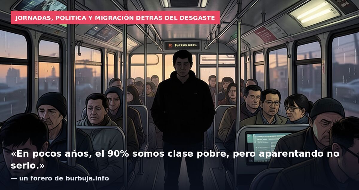 Jornadas, política y migración detrás del desgaste: «En pocos años, el 90% somos clase pobre, pero aparentando no serlo.» — un forero de burbuja.info