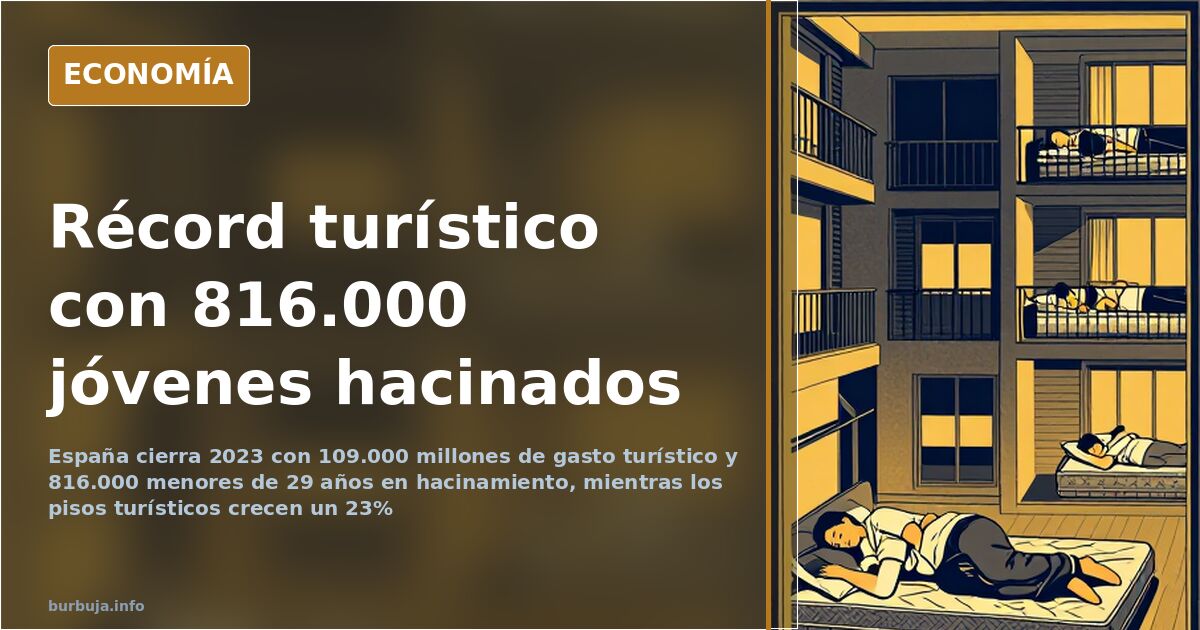 Récord de gasto turístico con 816.000 jóvenes en hacinamiento
