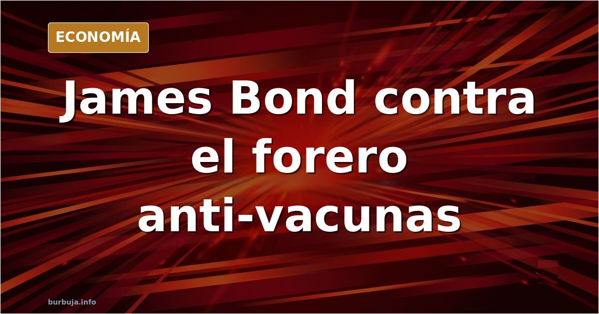 Ilustración editorial de James Bond frente a un villano anti-vacunas en la nueva novela