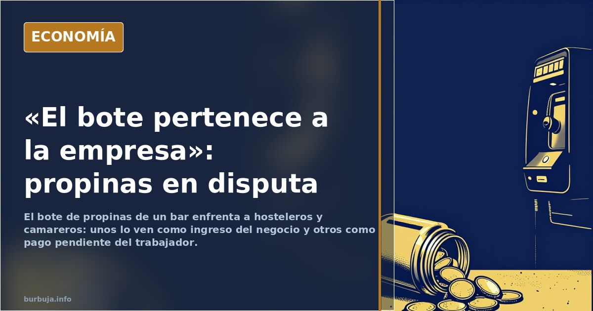 Hostelería: el bote de propinas que la empresa reclama como suyo