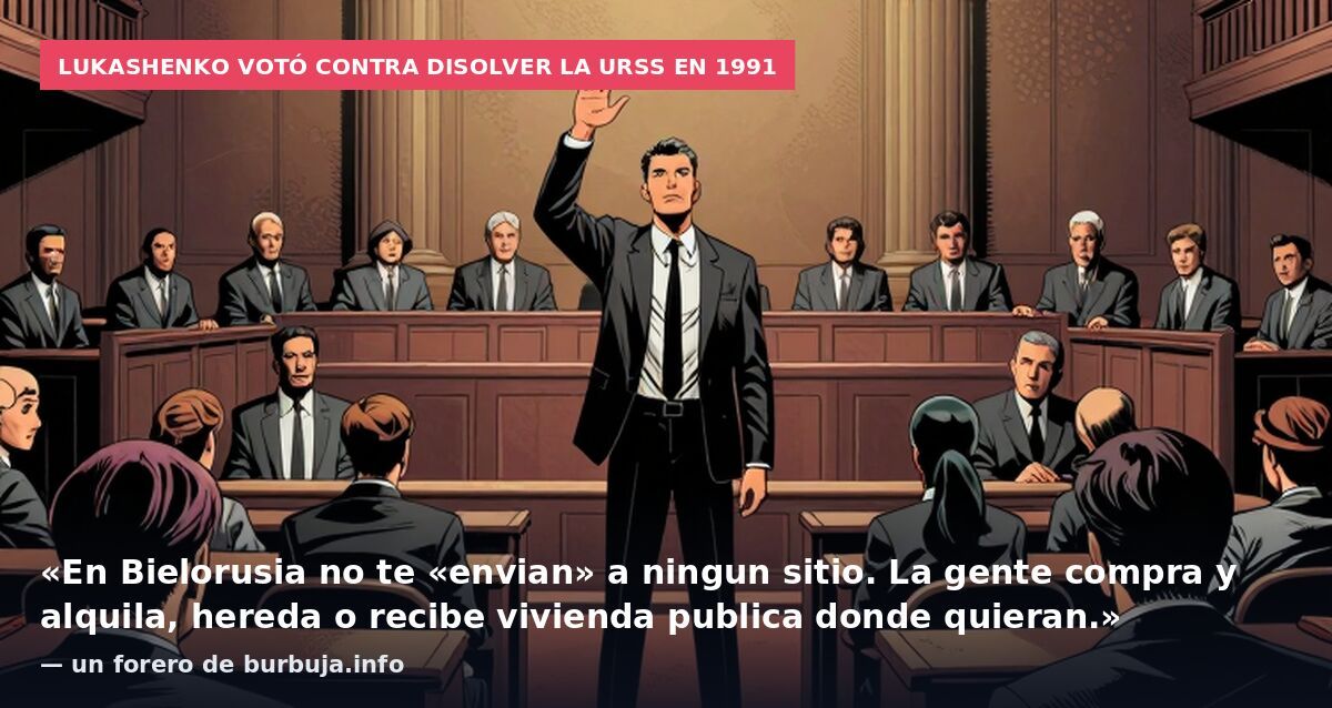 Lukashenko votó contra disolver la URSS en 1991: «En Bielorusia no te «envian» a ningun sitio. La gente compra y alquila, hereda o recibe vivienda publica donde quieran.» — un forero de burbuja.info