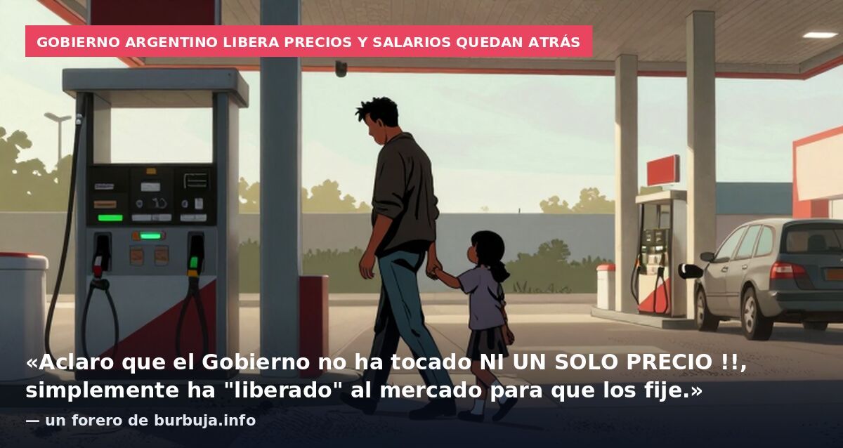 Gobierno argentino libera precios y salarios quedan atrás: «Aclaro que el Gobierno no ha tocado NI UN SOLO PRECIO !!, simplemente ha "liberado" al mercado para que los fije.» — un forero de burbuja.info