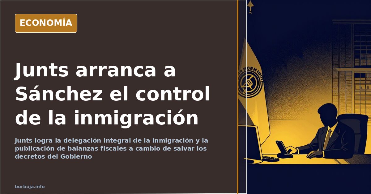 Documento de acuerdo sobre el traspaso de las competencias de inmigración a Cataluña sobre una mesa de despacho
