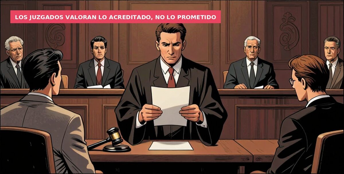 Los juzgados valoran lo acreditado, no lo prometido
