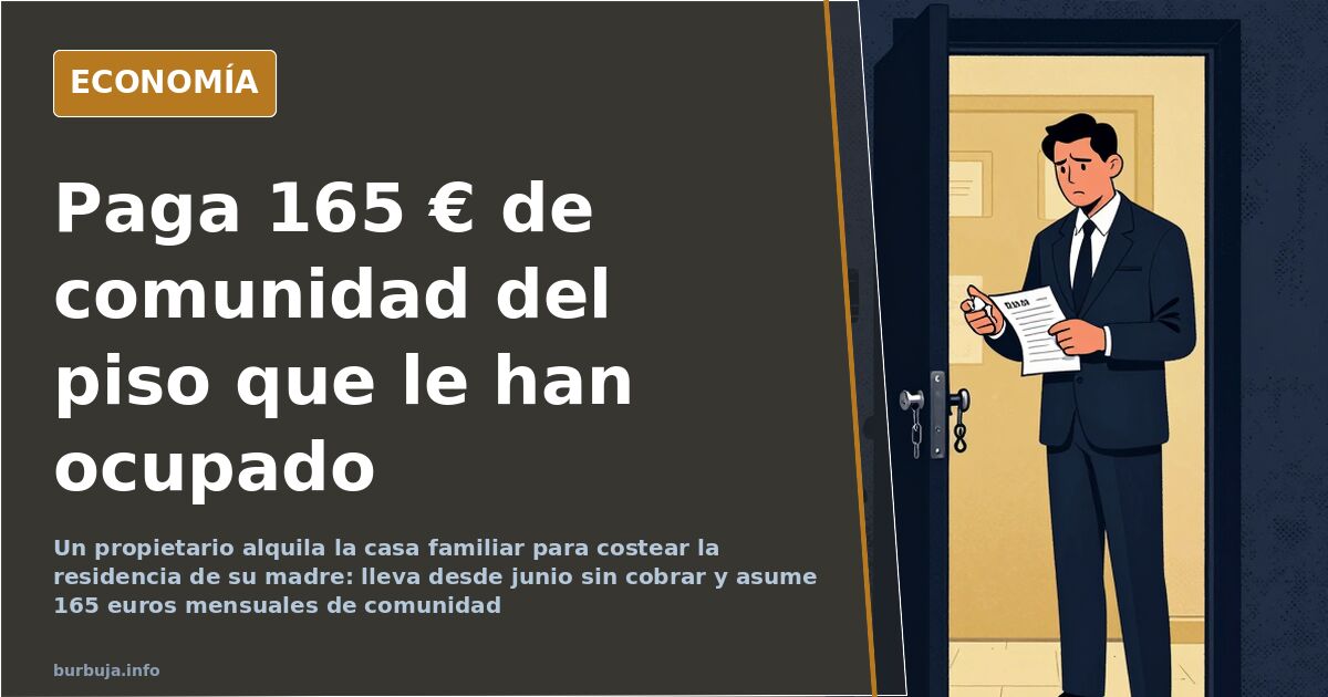 Ilustración editorial sobre la ley de vivienda: casa familiar con llaves y recibo de comunidad sobre fondo azul marino